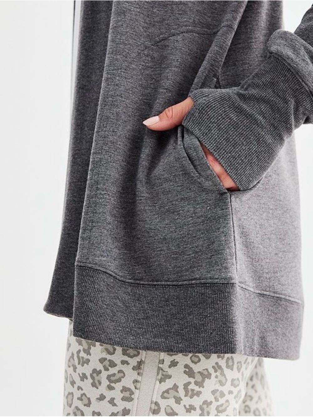 Tek Gear Women’s French Terry Charcoal Gray Open Front Cardigan Wrap EUC Size L - Picture 7 of 9